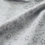 【アッシュグレー】コットン刺繍レース生地