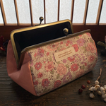luvbaby1010様専用　yuwa花柄 ×黒　がま口メイクポーチ