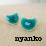 陶のにゃんこピアス