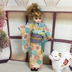 　新春　着物　⑷  ミント系　　ブライス、リカちゃん