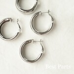 4pcs フープピアス サークル シルバー