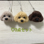 yu-chibima様専用ページ　動物ぽんぽん　トイプードル   （お顔のみ）のストラップ　3点セットです。