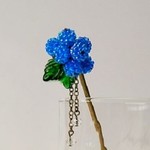 こんぺいとうの紫陽花かんざし（ブルー）
