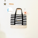 レッスンバッグ　border× linen   入園バッグ　図書バッグ
