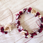 ワインレッドの花冠＆リストレット