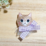 ネコの刺繍ブローチ  〜魅惑のcat〜