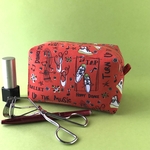 MUSIC&DANCE柄 化粧ポーチ プチギフトなど USAコットン マチ付き  可愛い キャラメルポーチ