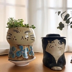 tanchans様の専用　陶器　猫ちゃんの植木鉢　ハチクロの植木鉢