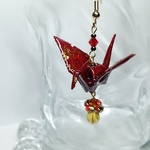 ＊和・洋＊折鶴＊TSUBAKI（椿・つばき）ピアス/イヤリング/片耳用◇