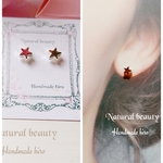 ヘマタイト☆ワンポイントピアス☆星シルバー