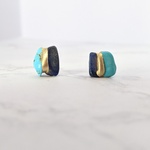 ターコイズ×ラピスラズリの金継ぎピアス