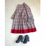 初売り感謝価格　YUWA　タイル　タックワンピース　