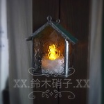緑の屋根の小さいおうちランプ