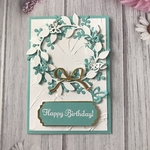 【誕生日カード】リースにとまる蝶々で華やかに
