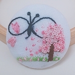 ミナペルホネン お花の刺繍 ヘアゴム ブローチ ストールピン ハンドメイド