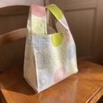 再販＊布エコバッグ　小さめ＊【マチ15㎝】北欧柄　サークル　ピンク