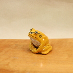 アマガエル（黄色）　陶芸作品　置物（カエル 陶 フギュア）