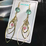 スワロフスキー グリーンフローライト 天然石ブレスレット