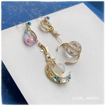 宇宙/揺れる三日月/ピアス/ノンホールピアス
