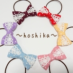♬送料無料♬よりどり2個300円☆ドット＋レースが上品で可憐なヘアゴム♡【135】