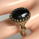 ブラックスピネル ring（フリーサイズ・ゴールドカラー）