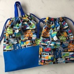 巾着袋2枚セット（乗り物マップ柄）