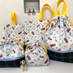 ハンドメイド☆入園、入学☆男の子大好きはたらく車柄5点セット