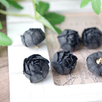 New！6個★お花のつぼみチャーム　黒