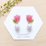 チューリップとパール　ピアス