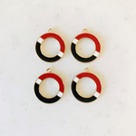 Black Red White Circle Pendant Tops