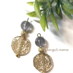 300円☆☆クリアアンティークコイン☆ブルーのピアス/イヤリング