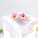 和桜のピアス《紅色桜》