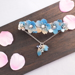 和桜のバレッタ《瑠璃色桜》