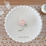 【1/8,21:00～受注販売開始】小さな花の手刺繍ブローチ　ピンク