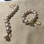 貝パールの2wayピアス#ジルコニア