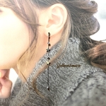 ks 星屑のロングピアス(シルバー)