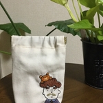 バネポーチ　オシャレおじさん刺繍入り(クマ)