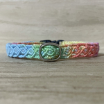 ビーズ入り: ヘンプの手作り猫首輪[cabochon:065]