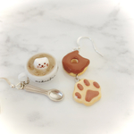 にゃんこラテとドーナツのピアス