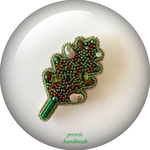 ビーズ刺繍ブローチ　Donguri