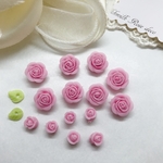 ピンク　ハンドメイド パーツ    材料  薔薇  9