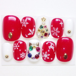 RUNA♪ベリショレッド先取りクリスマスネイルチップ♪