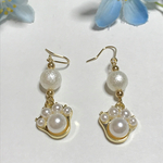 可愛いパール肉球ピアス／イヤリング