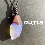 《20%OFF》ウッドレジンペンダント【ランダムカット-偏光パールブルー2-】