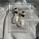 ハンドメイドピアス starflower gold clear