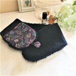 Libertyふんわりあったか大人乙女のプチマフラーorネックウォーマー*リバティフラワー*リリィ*ウール