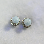 （１点もの）小粒ラリマーのスタッドピアス（4mm・チタンポスト）