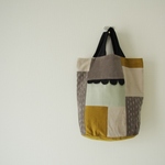 コーデュロイ　パッチワーク　バケツＢＡＧ　淡色系カラー
