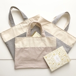 ギンガムとオックス生地　レッスンバッグ