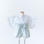 ✳︎ パステルグリーンとお花のベビー袴 ✳︎ 70〜80cm リボン付